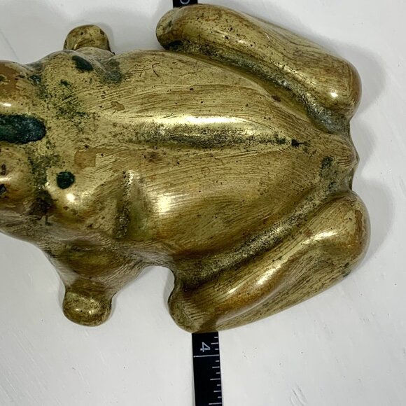 BRASS FROG Paperweight Heavy Decorative Figurine - Picture 11 of 11